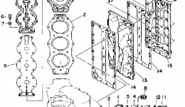 Cylinder Crankcase 2 для лодочного мотора YAMAHA 225ETLDA1990 г. 
