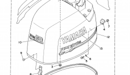 Top Cowling для лодочного мотора YAMAHA F50TLRY2000 г. 