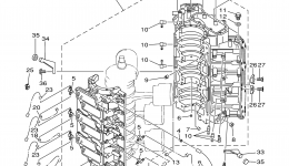 Cylinder Crankcase 1 для лодочного мотора YAMAHA V150TLRY2000 г. 