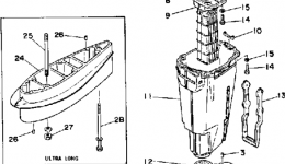 Upper Casing для лодочного мотора YAMAHA 90ETLG-JD1988 г. 
