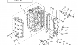 Cylinder Crankcase 1 для лодочного мотора YAMAHA F50TLR_041 (0411)2006 г. 