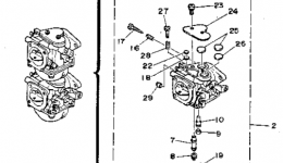 Карбюратор для лодочного мотора YAMAHA C40PLRR1993 г. 