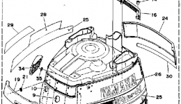 Top Cowling для лодочного мотора YAMAHA PROV150LDA1990 г. 