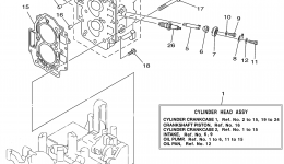 Cylinder Crankcase 2 для лодочного мотора YAMAHA F25ELH (0405) 65W-1025569~1033208 F25MLH_ESH_ELH_ELR 65W-10255692006 г. 