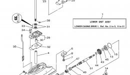 Lower Casing Drive 1 для лодочного мотора YAMAHA F8MLH (0405) _6MLH 60N-1002466~1005230 F8MSH_MLH 60R-1004281~102006 г. 