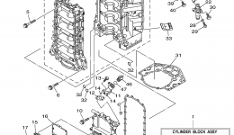 Cylinder Crankcase 1 для лодочного мотора YAMAHA F300TXR (1207) 6BJ-1000001~ LF300TXR_TUR 6BK-1000001~2006 г. 
