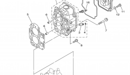 Cylinder Crankcase 2 для лодочного мотора YAMAHA T9.9EXH2K (0406) 66RK-1001153~10024722006 г. 
