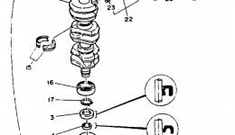 Коленвал и поршневая группа для лодочного мотора YAMAHA 90TLRR1993 г. 