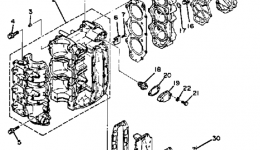 Crankcase Cylinder для лодочного мотора YAMAHA 50ETLK1985 г. 