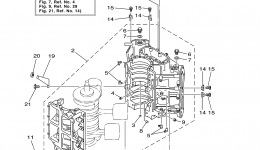 Cylinder Crankcase 1 для лодочного мотора YAMAHA 115TLRB2003 г. 