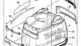 Top Cowling для лодочного мотора YAMAHA 250TXRP1991 г. 