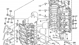 Cylinder Crankcase 1 для лодочного мотора YAMAHA P150TLRX1999 г. 