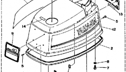 Top Cowling (40E 40Et) для лодочного мотора YAMAHA 40SF-JD1989 г. 