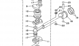 Коленвал и поршневая группа для лодочного мотора YAMAHA 9.9ESHU1996 г. 