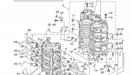 Cylinder Crankcase 1 для лодочного мотора YAMAHA VZ175TLR (0407) 6J9-1012795~ VZ175TLR 62H-1001633~2006 г. 