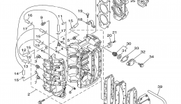 Cylinder Crankcase для лодочного мотора YAMAHA 50TLR (0406) 6H5K-1013173~10211862006 г. 