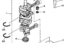 Crank Piston для лодочного мотора YAMAHA 40LH1987 г. 