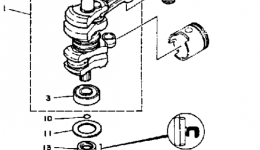 Crank Piston для лодочного мотора YAMAHA 30ELJ1986 г. 