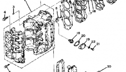 Crankcase Cylinder для лодочного мотора YAMAHA 40LN1984 г. 