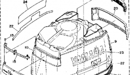 Top Cowling для лодочного мотора YAMAHA 250ETXD1990 г. 