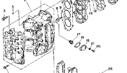 Crankcase Cylinder для лодочного мотора YAMAHA 40ELG1988 г. 