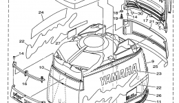 Top Cowling для лодочного мотора YAMAHA V225TLRW1998 г. 