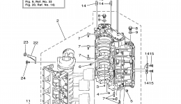 Cylinder Crankcase 1 for лодочного мотора YAMAHA 150TXRB2003 year 