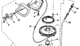 Manual Starter for лодочного мотора YAMAHA 25ELG1988 year 