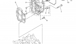 Cylinder Crankcase 2 для лодочного мотора YAMAHA T9.9EXH2K (0405) 66R-1003498~1004250 T9.9ELH2_EXH2_ELR2 66R-10000012006 г. 