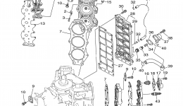 Cylinder Crankcase 2 for лодочного мотора YAMAHA VZ150TLR (0405) 6J9-1009041~1010913 VZ175TLR 62H-1000920~10012982006 year 