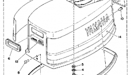 Top Cowling для лодочного мотора YAMAHA CV40ELD1990 г. 