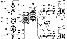 Коленвал и поршневая группа для лодочного мотора YAMAHA C115TLRP1991 г. 