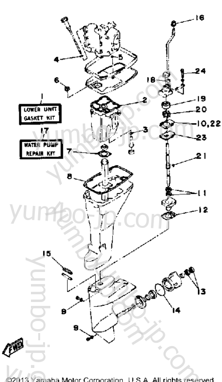 Repair Kit 2 для лодочных моторов YAMAHA FT9.9ELF 1989 г.