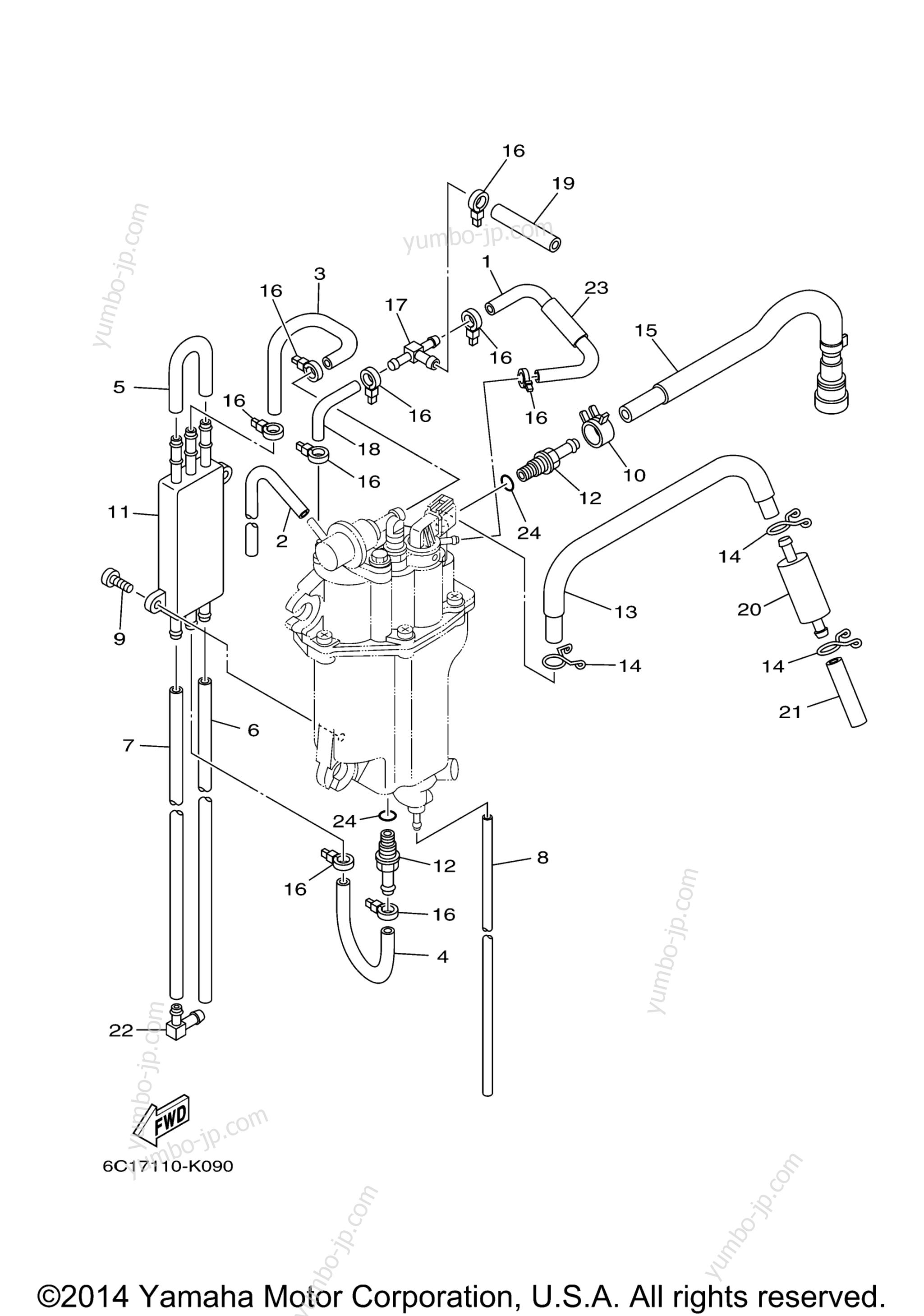 Fuel Injection Pump 2 для лодочных моторов YAMAHA F50LB (0114) 2006 г.