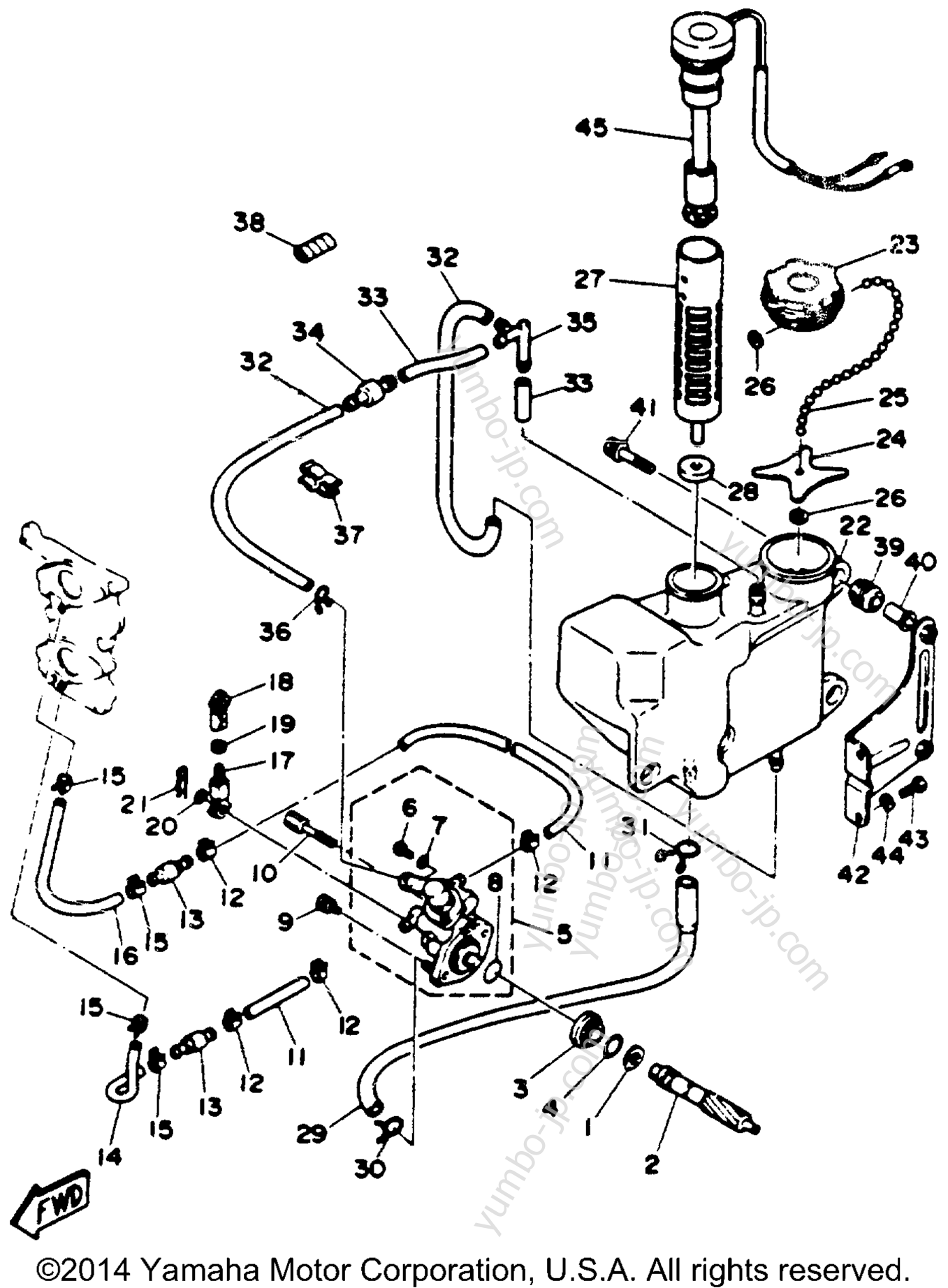 Масляный насос для лодочных моторов YAMAHA 25MLHR 1993 г.