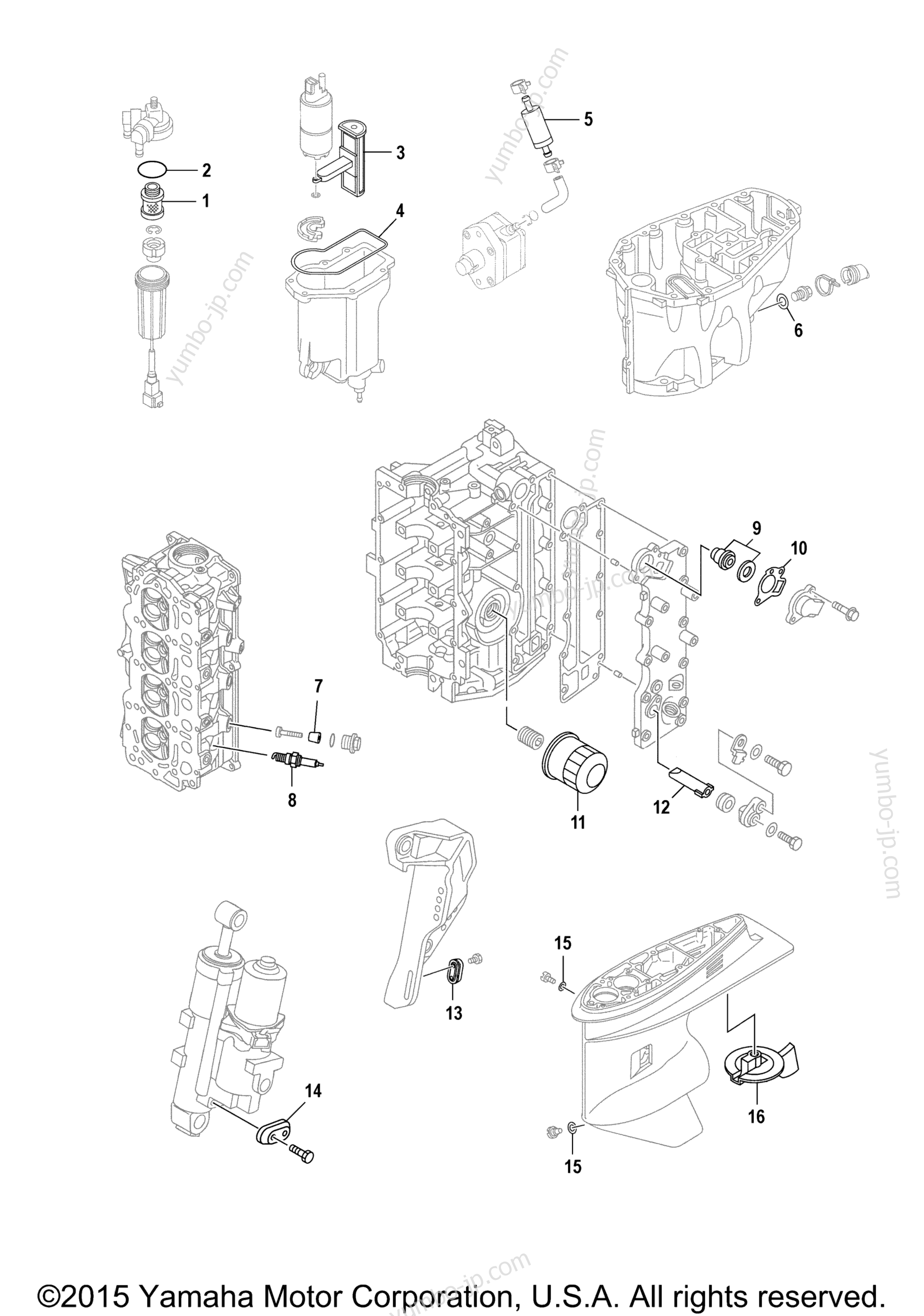 Scheduled Service Parts for outboards YAMAHA T50LA (0412) 2006 year