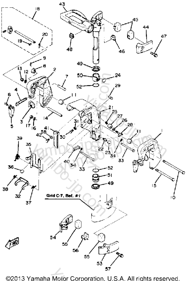 Bracket для лодочных моторов YAMAHA 8SK_LK (8LK) 1985 г.