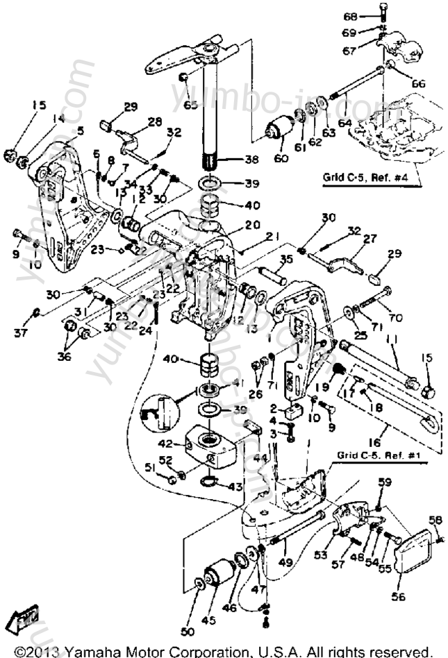 Bracket для лодочных моторов YAMAHA 115ETLJ 1986 г.