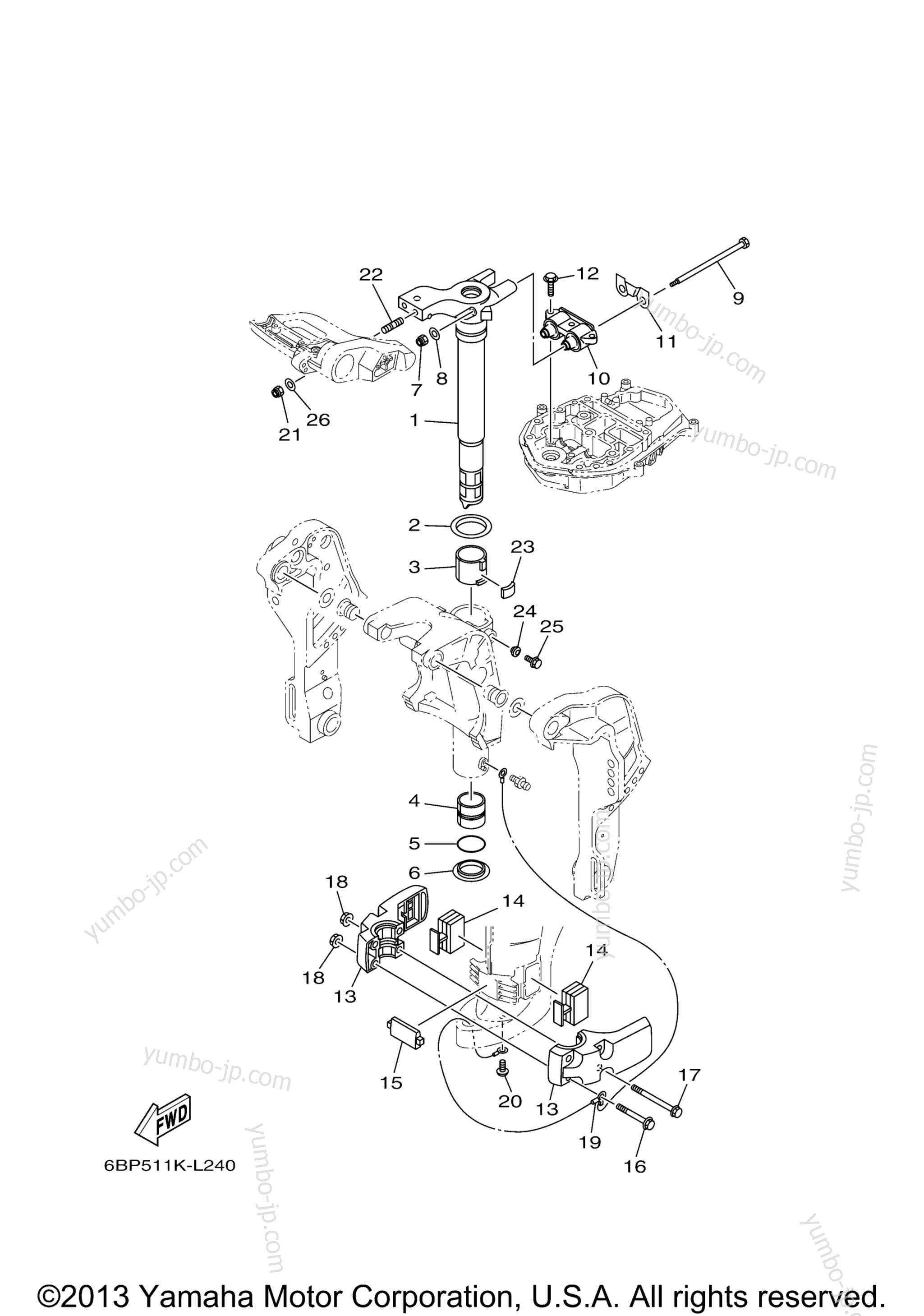 Bracket 2 for outboards YAMAHA F25LEHB (0113) 2006 year