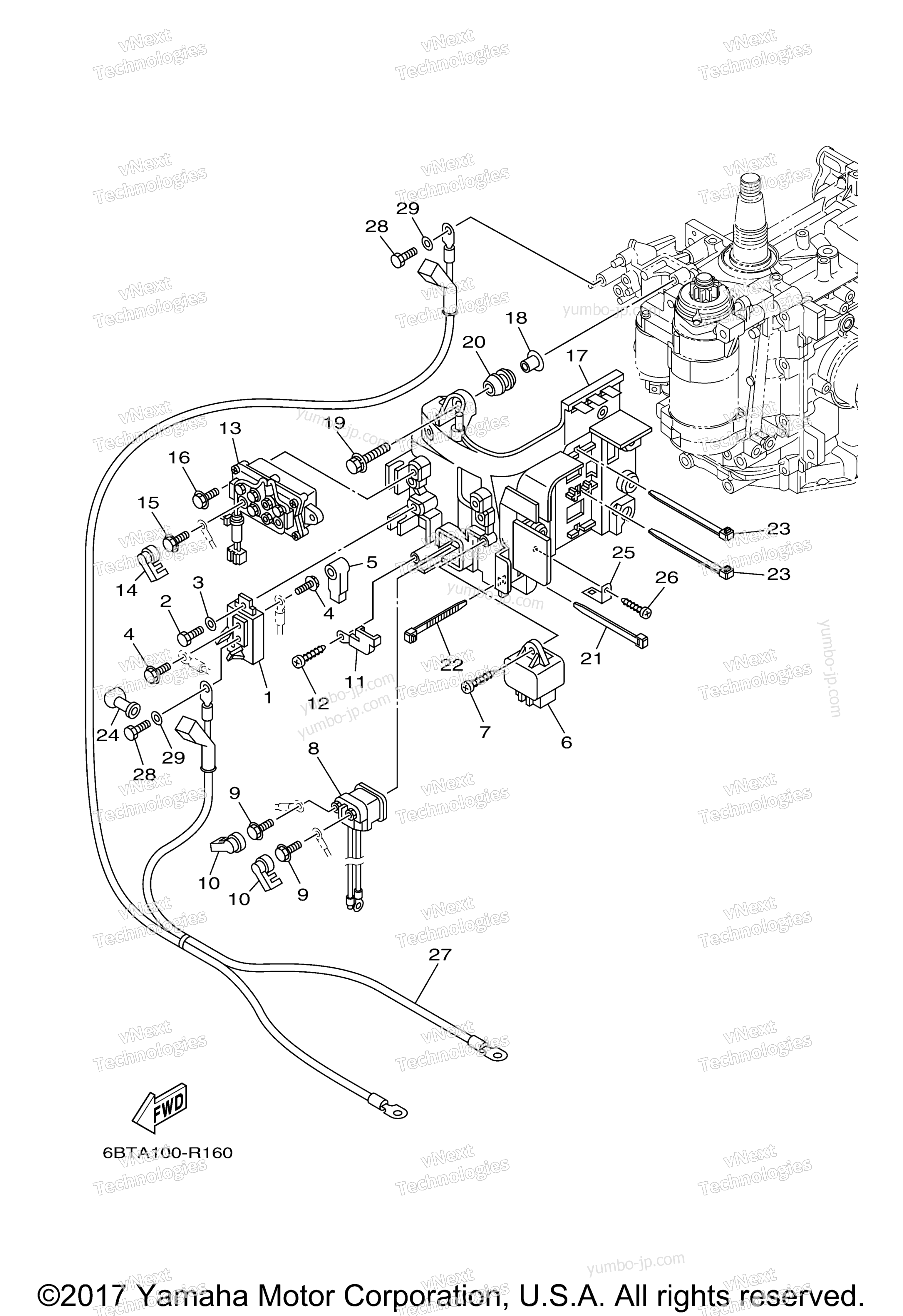 Electrical 3 для лодочных моторов YAMAHA F30LA (0117) 2006 г.