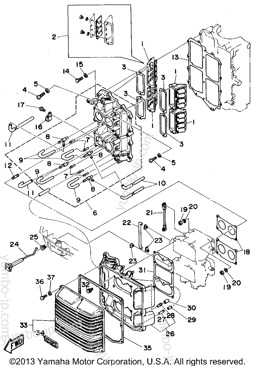 Intake для лодочных моторов YAMAHA C115TLRT 1995 г.