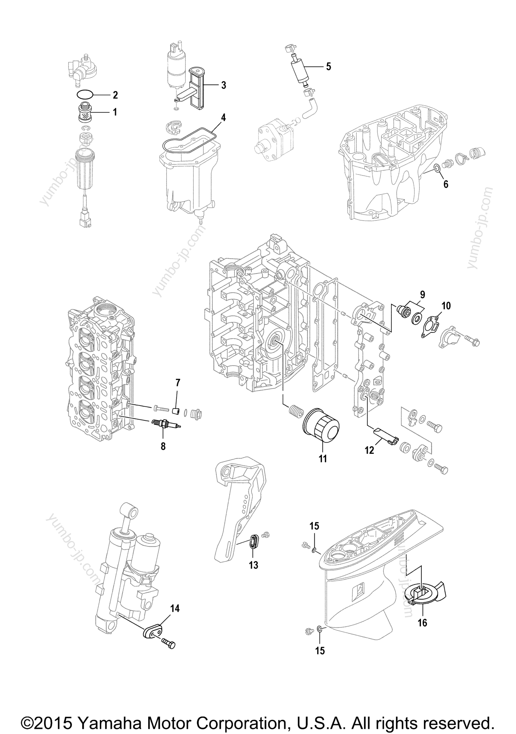 Scheduled Service Parts for outboards YAMAHA T50LA (0112) 2006 year