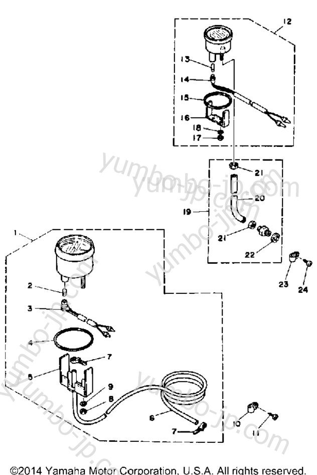 Optional Parts Gauges & Component Parts 1 для лодочных моторов YAMAHA 50TLHQ 1992 г.