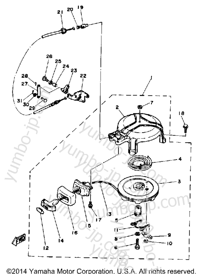 Manual Starter for outboards YAMAHA 4SD 1990 year