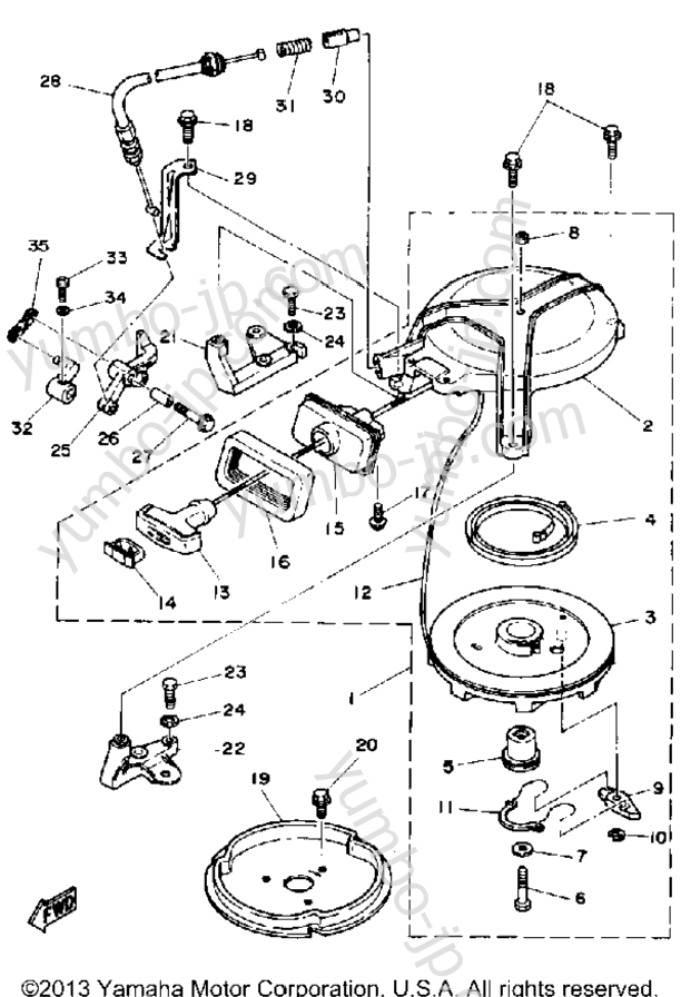 Manual Starter для лодочных моторов YAMAHA 8LD 1990 г.