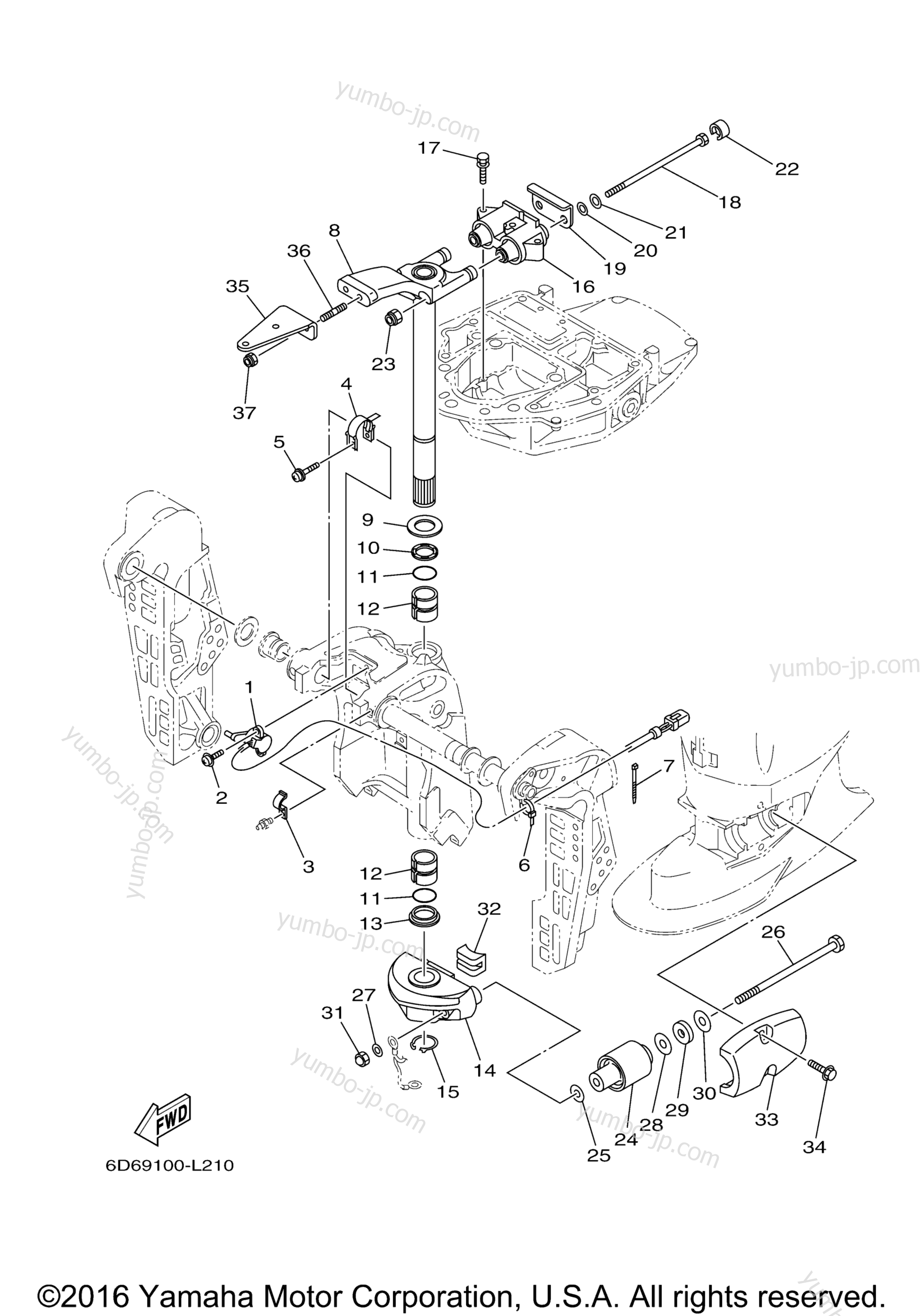 Bracket 2 for outboards YAMAHA F75LA (0116) 2006 year