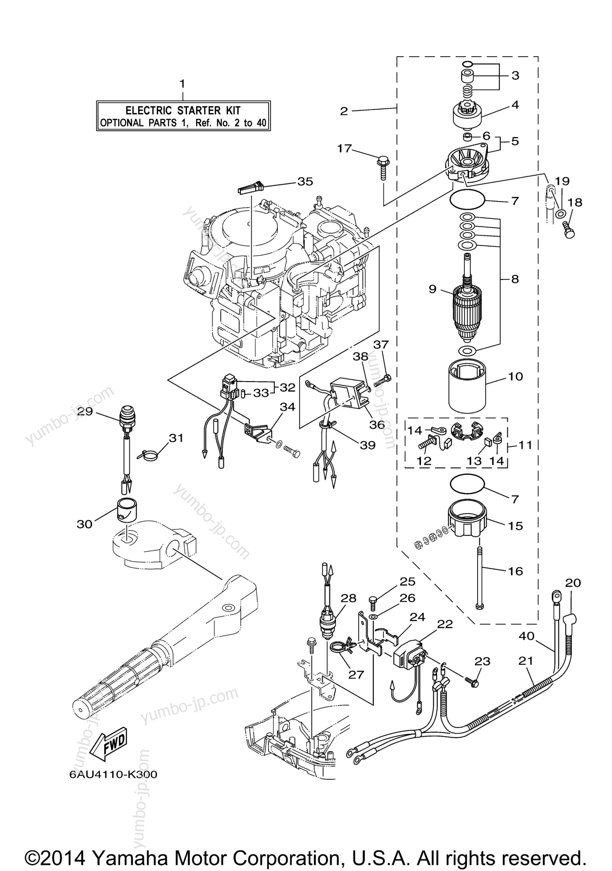 Optional Parts 1 для лодочных моторов YAMAHA F9.9FELR (0410) 2006 г.