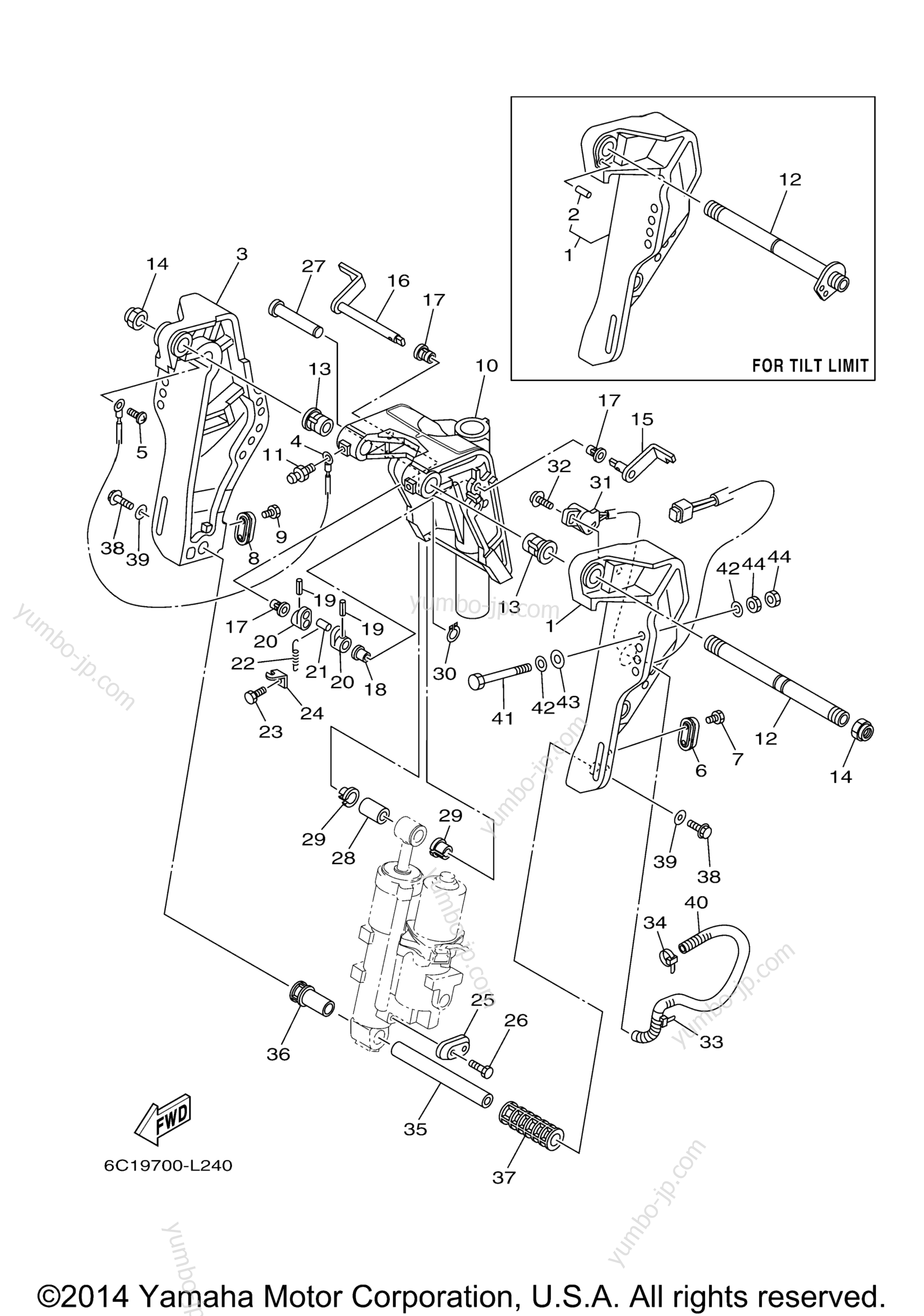 Bracket 1 for outboards YAMAHA F50LHB (0114) 2006 year