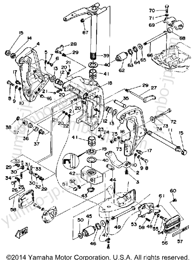Bracket для лодочных моторов YAMAHA PROV150LF 1989 г.