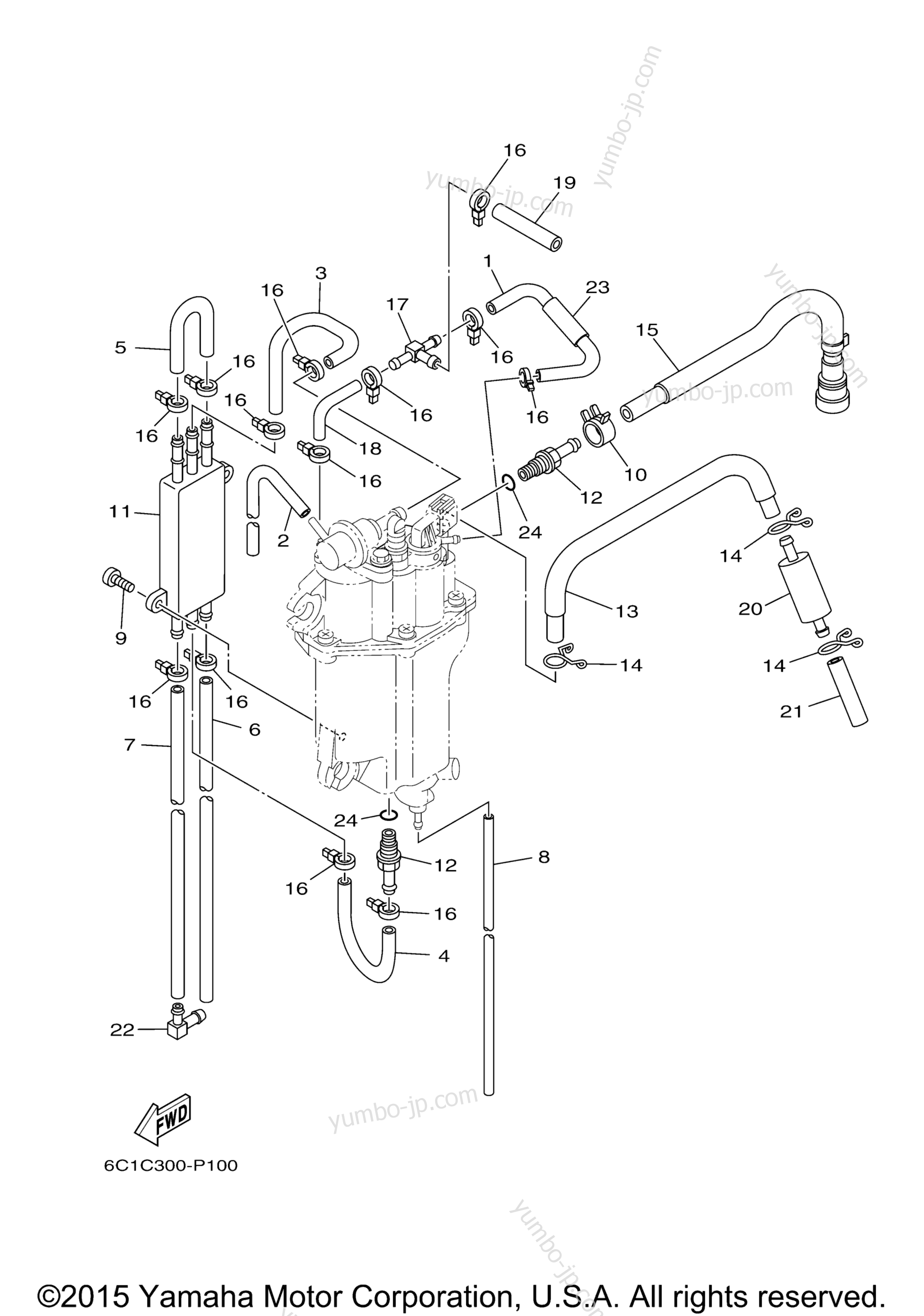 Fuel Injection Pump 2 для лодочных моторов YAMAHA F60JB (0115) 2006 г.